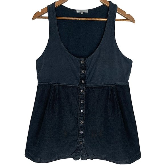 James Perse Tops - James Perse Sleeveless Button Front Babydoll Tank